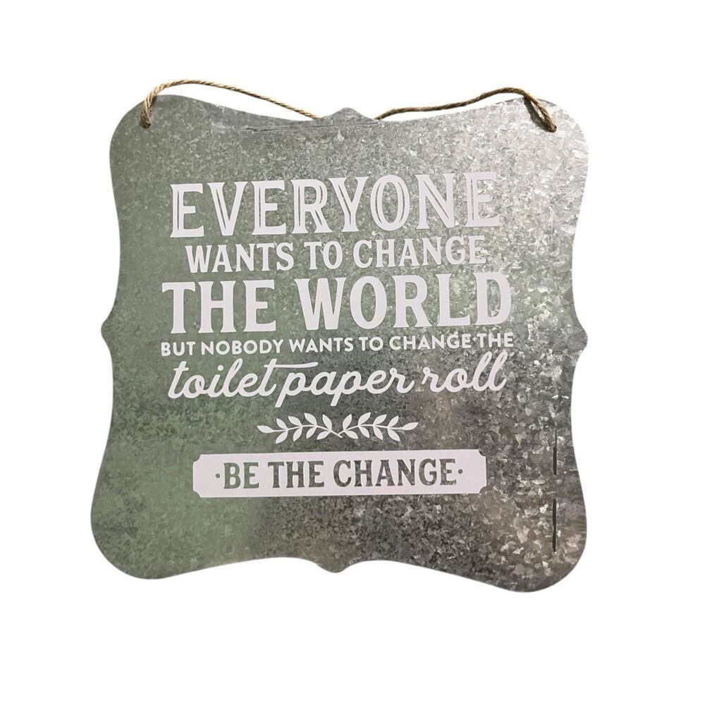 Galvanized Tin Funny Bathroom Sign Home Decor
